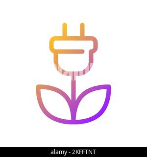 Green electricity pixel perfect gradient linear ui icon Stock Vector
