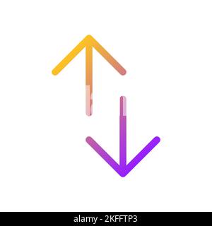 Up and down directions pixel perfect gradient linear ui icon Stock Vector