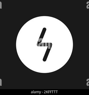 Dangerous current dark mode glyph ui icon Stock Vector