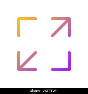 Screen enlarging pixel perfect gradient linear ui icon Stock Vector