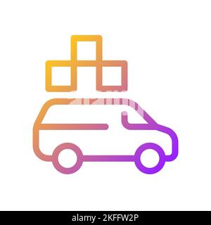 Minivan taxi pixel perfect gradient linear ui icon Stock Vector