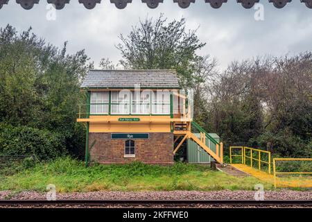 Rye, November 15th 2022: Rye signal box at the station Stock Photo