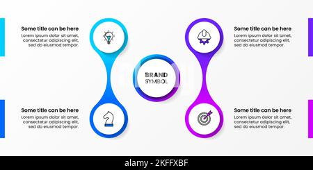Infographic template with icons and 4 options or steps. Can be used for workflow layout, diagram, banner, webdesign. Vector illustration Stock Vector
