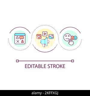 Negative impact of social media on business loop concept icon Stock Vector