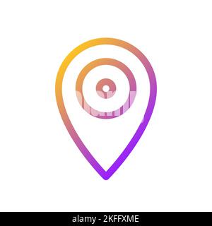 Location mark pixel perfect gradient linear ui icon Stock Vector