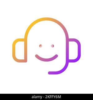 Call center pixel perfect gradient linear ui icon Stock Vector