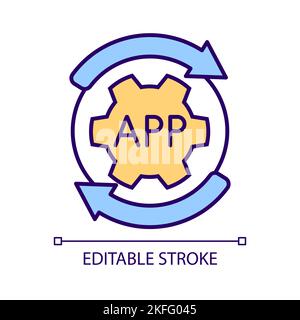 Software updating RGB color icon Stock Vector