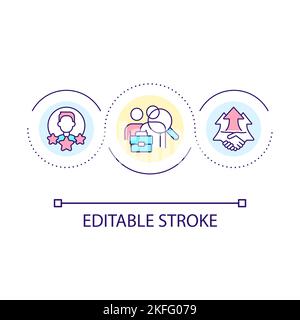 Revenue impact of high quality employees loop concept icon Stock Vector