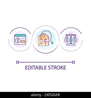 Equal pricing strategy loop concept icon Stock Vector