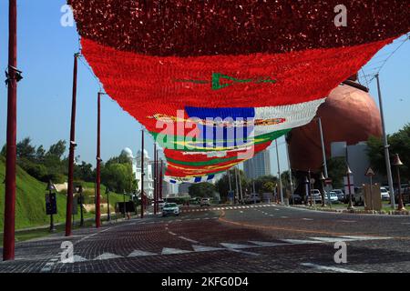 Non Exclusive: November 16, 2022 in Doha, Qatar: A canopy of giant ...