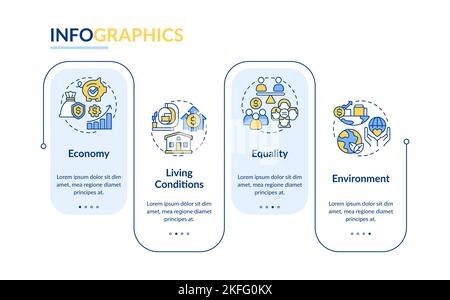 Elements of inclusive growth rectangle infographic template Stock Vector