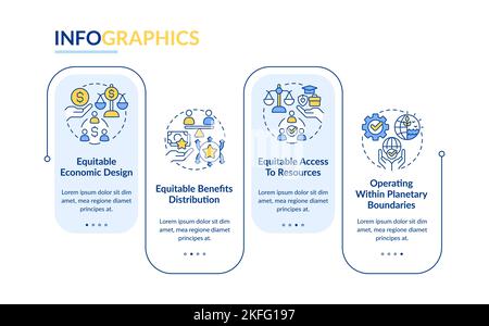 Characteristics of inclusive economy rectangle infographic template Stock Vector