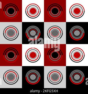 Geometric background with circles and squares Stock Vector