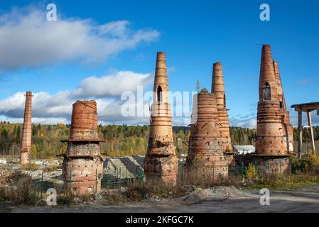 Ruins of a marble and lime factory. Ruskeala, Karelia Stock Photo