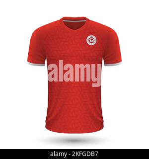 Premium Vector  Football kit of tunisia, tshirt template for soccer jersey