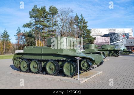 KIROVSK, RUSSIA - OCTOBER 24, 2022: BT-5 is a Soviet light wheeled-tracked tank in the outdoor exposition of the museum-panorama Stock Photo