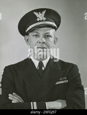 Photograph of Lieutenant Clarence Samuels of the United States Coast Guard, the highest ranking African American officer in the Navy, 1939 - 1945. Stock Photo