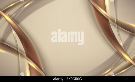 Abstract luxury background golden lines elements with lighting effect modern banner template. Vector illustration Stock Vector