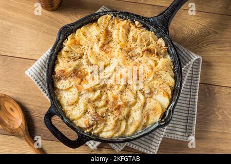 Homemade Cheesy Potatoes Gratin in a Pan Stock Photo - Alamy