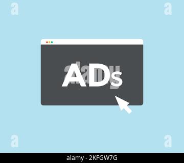 Targeted contextual ppc advertising or banner online ads concept logo design. Contextual Digital Marketing, Behavioral Targeting or Retargeting. Stock Vector