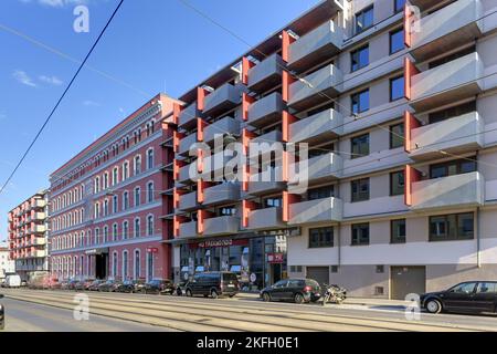 Wien, Wohnhausanlage Geiselbergstraße 28, 'Wohngarten' // Vienna, Housing Estate, Geiselbergstraße 28, 'Wohngarten' Stock Photo