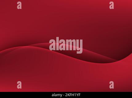 Abstract red liquid flowing wave shape gradient background minimal style. Vector illustration Stock Vector