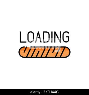 Loading color line icon. Website banner. Download process. System update. Stock Vector