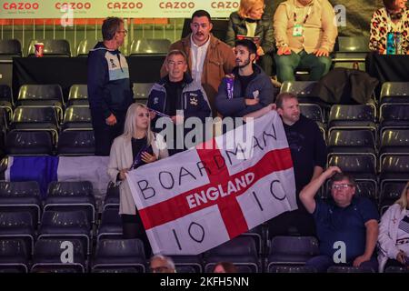 Manchester, UK. 18th Nov, 2022. The England fans fill up the stands ahead of the Wheelchair Rugby League World Cup 2021 Final France vs England at Manchester Central, Manchester, United Kingdom, 18th November 2022 (Photo by Mark Cosgrove/News Images) in Manchester, United Kingdom on 11/18/2022. (Photo by Mark Cosgrove/News Images/Sipa USA) Credit: Sipa USA/Alamy Live News Stock Photo