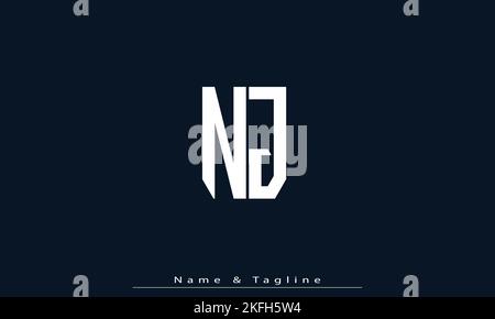 Alphabet letters Initials Monogram logo NJ , JN Stock Vector