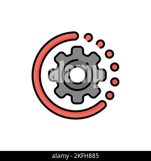 Loading color line icon. Technical time. Download process. System update. Stock Vector