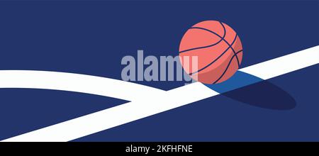 basketball ball in the air going to the hoop. Stock Vector