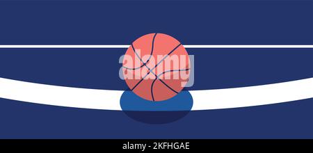 basketball ball in the air going to the hoop. Stock Vector