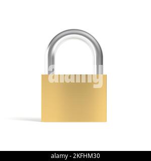 Padlock isolated on white background. 3d illustration. Stock Photo