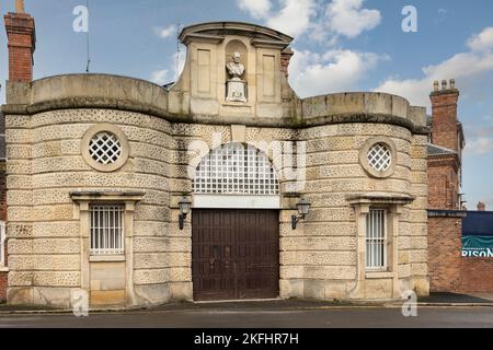 Shrewsbury Shropshire united kingdom 20, October 2022 the exteria of a prison,  secure walls and front gate Stock Photo