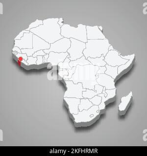 Sierra Leone country location within Africa. 3d isometric map Stock Vector