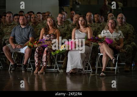 Family members attend the Puerto Rico Air National Guard assistant adjutant general-air change of command ceremony at Muñiz Air National Guard Base, Carolina, Puerto Rico, Sept. 17, 2022. The change of command ceremony took place during the September regularly scheduled drill. Stock Photo