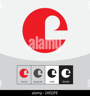 Letter E logo design vector. Vector illustration. Red Stock Vector