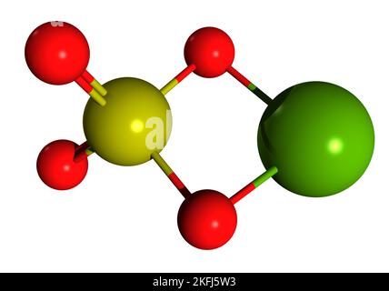 3D image of Magnesium sulfate skeletal formula - molecular chemical structure of English salt isolated on white background Stock Photo