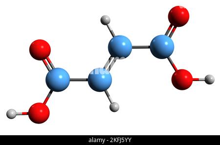 3D image of Fumaric acid skeletal formula - molecular chemical ...