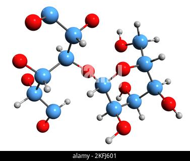 3D image of Maltitol skeletal formula - molecular chemical structure of  sugar alcohol isolated on white background Stock Photo