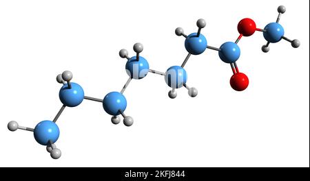 3D image of Enanthic acid skeletal formula - molecular chemical ...