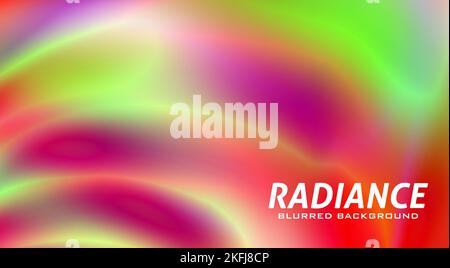 Radiance. Abstract violet red and green yellow blurred background with neon colors gradient. Beautiful vector graphic wallpaper Stock Vector