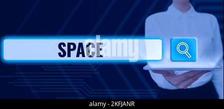 Sign displaying Space, Business approach continuous area or expanse which is free available unoccupied Stock Photo