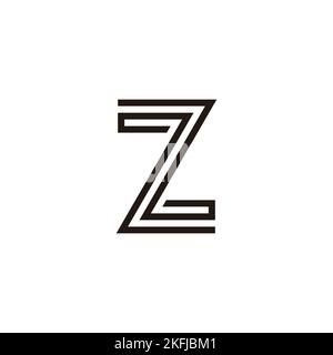 Letter Z doubles geometric symbol simple logo vector Stock Vector