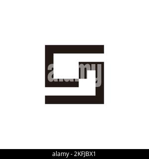 Letter S and J square geometric symbol simple logo vector Stock Vector