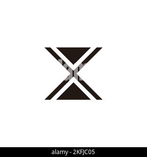 Letter X hourglass, triangle geometric symbol simple logo vector Stock Vector