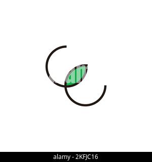 Letter GG leaf geometric symbol simple logo vector Stock Vector