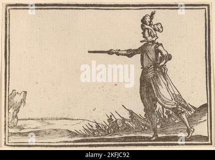 Military Commander on Foot, 1621. Stock Photo