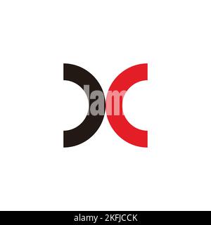 Letter C and X curve geometric symbol simple logo vector Stock Vector