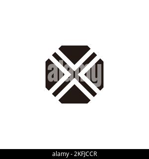 Letter X four diamonds geometric symbol simple logo vector Stock Vector